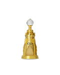 Gold and crystal decorative object on a white background
