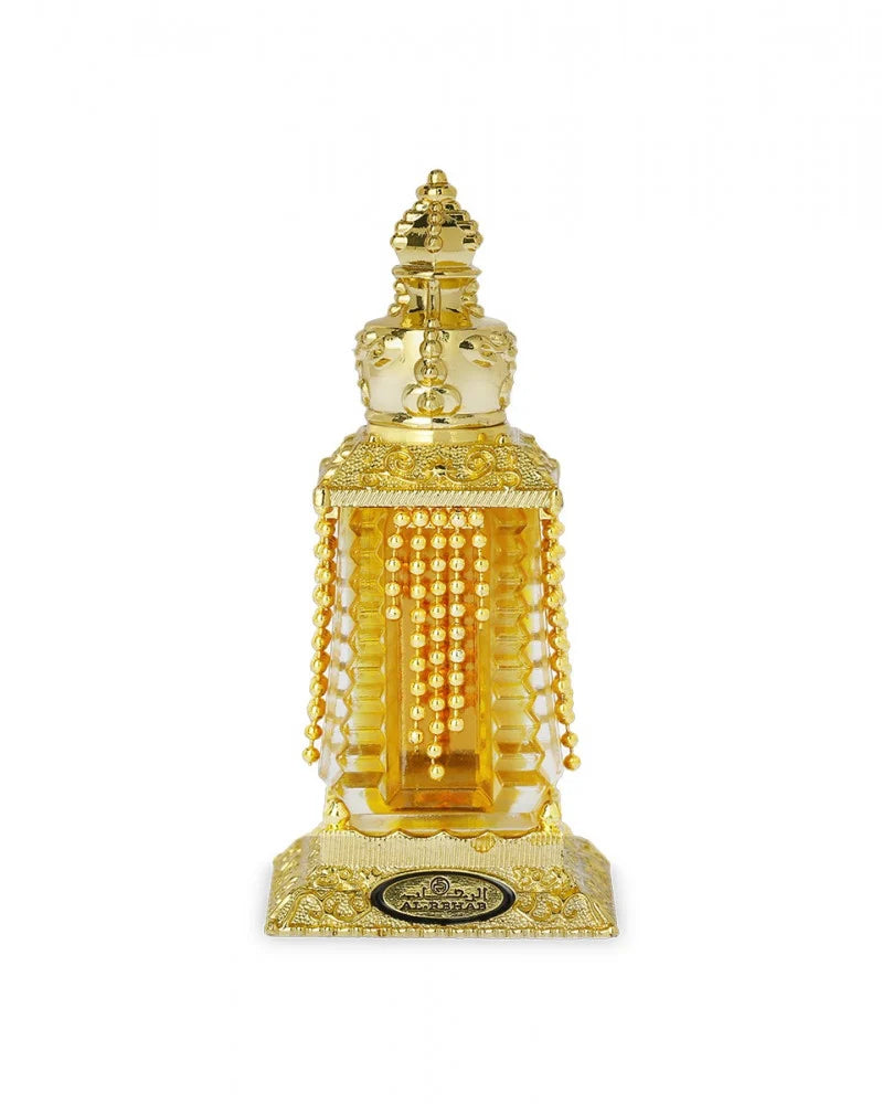 Decorative gold and crystal tower on a white background