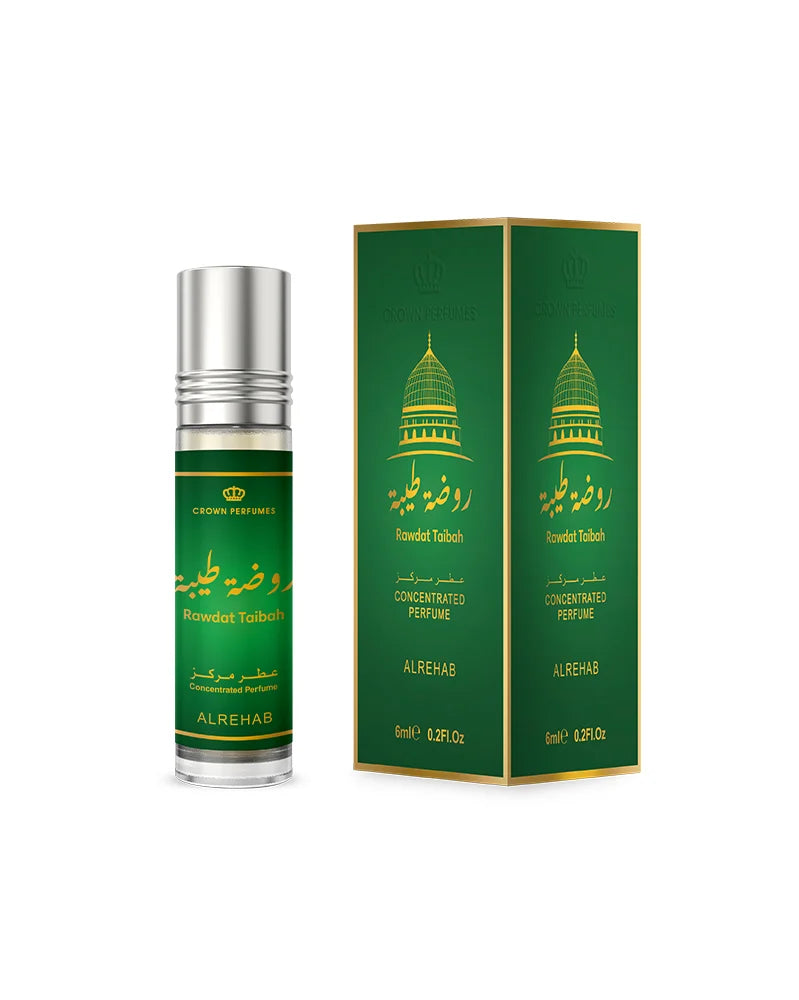 Perfume bottle and packaging with green and silver design on a white background