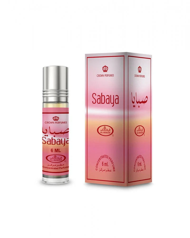 Sabaya perfume bottle and packaging on a white background