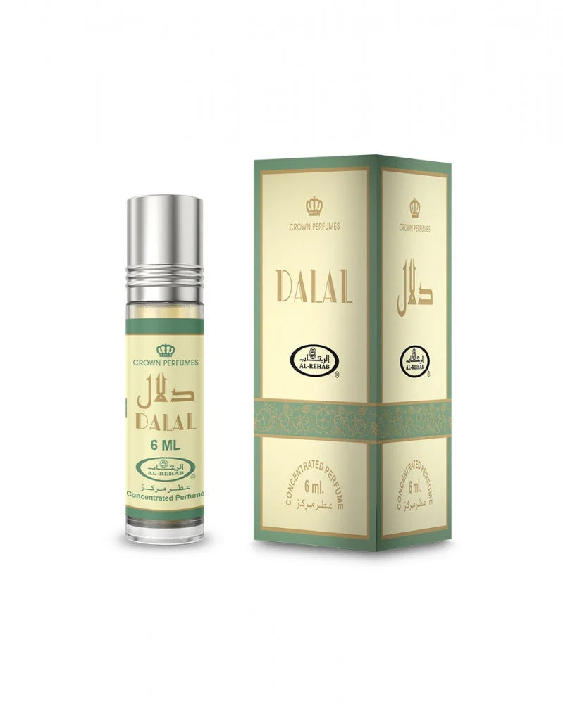 Dalal perfume bottle and packaging on a white background